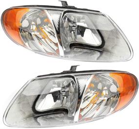 img 4 attached to 🚗 High-Quality IRONTEK Headlight Assembly - Fits Chrysler Town & Country 2001-2004, Chrysler Voyager 2001-2003, Dodge Caravan 2001-2007, Dodge Grand Caravan 2001-2007 - Chrome Housing with Clear Lens - CH2502129 - Pack of 2