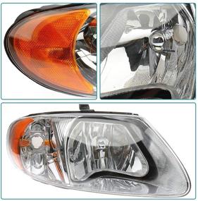 img 2 attached to 🚗 High-Quality IRONTEK Headlight Assembly - Fits Chrysler Town & Country 2001-2004, Chrysler Voyager 2001-2003, Dodge Caravan 2001-2007, Dodge Grand Caravan 2001-2007 - Chrome Housing with Clear Lens - CH2502129 - Pack of 2