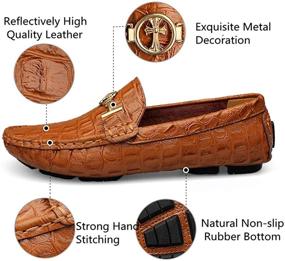 img 3 attached to Loafers Leather Driving Moccasin Business Men's Shoes for Loafers & Slip-Ons