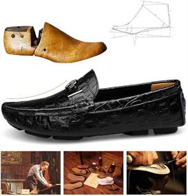 img 2 attached to Loafers Leather Driving Moccasin Business Men's Shoes for Loafers & Slip-Ons