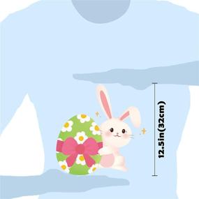 img 2 attached to 🐰 Ivenf Пасхальные украшения: экстра-большие стикеры для окна для детей в школе, дома, в офисе - аксессуары с зайчиком, цыпленком, морковкой и гномом, предметы для вечеринок и подарки - 6 листов, 60 штук.