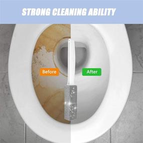 img 3 attached to 🧽 2 Pack Pumice Stone & Silicone Flex Toilet Brush Combo - Effortlessly Remove Hard Water Rings, Stains & Rust on Toilet Bowls, Tubs, Tiles