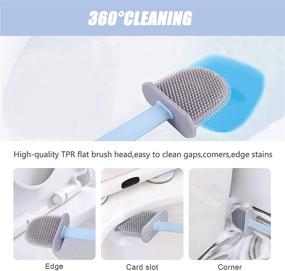 img 2 attached to 🧽 2 Pack Pumice Stone & Silicone Flex Toilet Brush Combo - Effortlessly Remove Hard Water Rings, Stains & Rust on Toilet Bowls, Tubs, Tiles