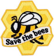 🐝 winks for days save the bees: honeycomb bee iron-on patch for a buzzworthy style upgrade logo