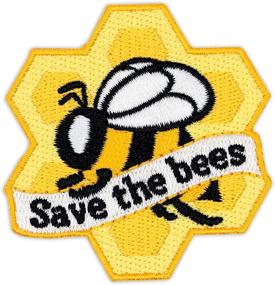 img 4 attached to 🐝 Winks For Days Save The Bees: Honeycomb Bee Iron-On Patch for a Buzzworthy Style Upgrade