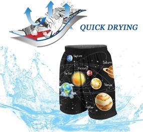 img 1 attached to MTJJ Solar System Planets Stars and Milky Way Galaxy Boys Swim Trunks - Quick Dry UPF 50+ Beach Boardshorts
