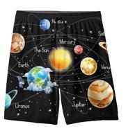 mtjj solar system planets stars and milky way galaxy boys swim trunks - quick dry upf 50+ beach boardshorts logo