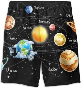 img 2 attached to MTJJ Solar System Planets Stars and Milky Way Galaxy Boys Swim Trunks - Quick Dry UPF 50+ Beach Boardshorts