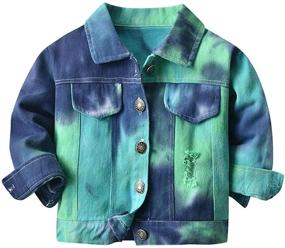 img 4 attached to 👶 Denim Jacket for Toddler Kids, Baby Boys and Girls - Long Sleeve Button Down Jeans Coat with Hoodie - Cowboy Overcoat for Casual Outfits