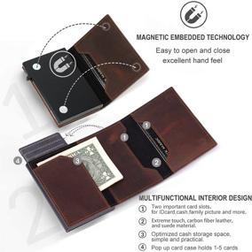 img 3 attached to 👛 Premium Aiuwo Carbon Credit Wallets - Sleek Minimalist Design for Men's Accessories, Airtags, Card Cases & Organizers