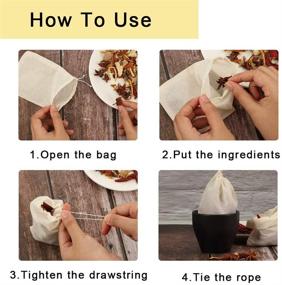 img 1 attached to 20 Pack Reusable Cotton Soup Bags: Cheesecloth, Muslin, Coffee, Tea, Bone Broth Brew Bags (4x6 inch)