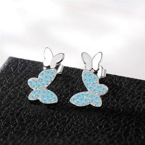 img 1 attached to Presentski Butterfly Earrings Girls Women