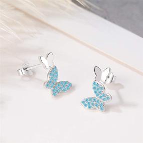 img 3 attached to Presentski Butterfly Earrings Girls Women