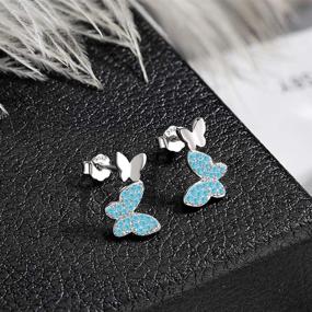 img 2 attached to Presentski Butterfly Earrings Girls Women