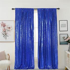 img 4 attached to 💙 GLEAMING HELAKU Royal Blue Sequin Backdrop: 2 Panels of 2.5x8Ft Sparkle and Glamour for Unforgettable Birthday, Wedding, Christmas, and Baby Shower Celebrations