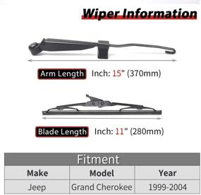 img 3 attached to 🚗✨ High-Quality Replacement Rear Windshield Wiper Arm Blade Set for Grand Cherokee 1999-2004: OTUAYAUTO Factory OEM Style 5102882AA