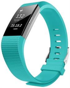 img 3 attached to Ремешки JUNYI для Fitbit Charge 2: Классические спортивные браслеты для замены, регулируемые, удобные - красные, маленькие.