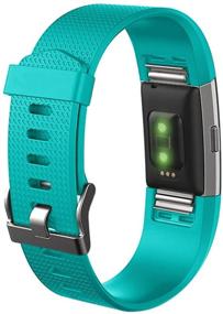 img 1 attached to Ремешки JUNYI для Fitbit Charge 2: Классические спортивные браслеты для замены, регулируемые, удобные - красные, маленькие.