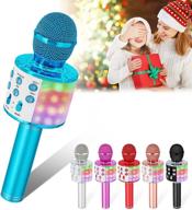 verkstar karaoke bluetooth microphone: portable wireless handheld mic with colorful led lights - perfect christmas & birthday gift for kids and adults logo