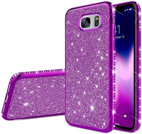 img 3 attached to IKASEFU Compatible With Samsung Galaxy S7 Case Crystal Bling Shiny Shockproof Luxury Glitter Sparkly Flash Rhinestone Diamond Soft TPU Silicone Bumper Protective Cover Case