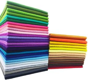 img 3 attached to 🧵 Flic-Flac 42pcs Soft Felt Fabric Sheet Assorted Color Pack - DIY Craft Sewing Squares: 1.4mm Thick, Nonwoven Patchwork (30cm x 30cm)