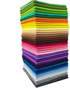 img 2 attached to 🧵 Flic-Flac 42pcs Soft Felt Fabric Sheet Assorted Color Pack - DIY Craft Sewing Squares: 1.4mm Thick, Nonwoven Patchwork (30cm x 30cm)