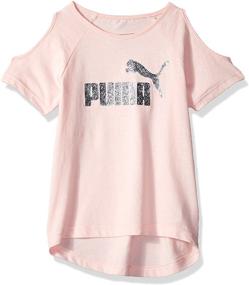 img 1 attached to 👚 PUMA Футболка с открытыми плечиками для маленьких девочек.