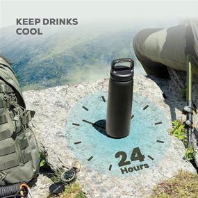 img 3 attached to Premium Triple-Insulated Stainless Steel Water Bottle - 25 Oz Wide-Mouth with Straw & Flip-Top Lid - Keeps Hot and Cold - Perfect for Hiking & Biking!