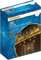 🎄 150 blue twinkling icicle christmas lights by sylvania logo