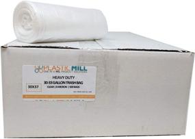 img 2 attached to 🗑️ PlasticMill High Density Clear Garbage Bags, 20-30 Gallon: 500 Bags, 8 Micron, 30x37 Size