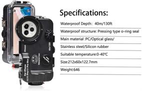 img 1 attached to MEIKON iPhone 11/11 Pro/11 Pro Max Waterproof Case - Black Bluetooth Control, 195FT/60M IPX8 Certified for Underwater Swimming & Diving