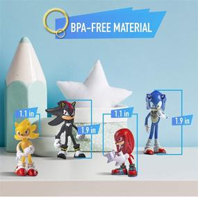 img 1 attached to 🎉 12-Piece Sonic Toys Action Figures: Perfect Party Supplies Cake Toppers with Carry Bag