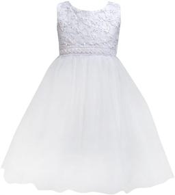 img 4 attached to Merry Day Flower Girl Dress: Toddler Formal Baptism Ball Gown for Ages 1 Month to 10 Years