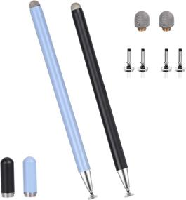 img 1 attached to High Sensitivity Stylus Pens for Touch Screens - Universal Stylus with Magnetic Cap, Disc & Fiber Tips - Compatible with Android, Microsoft Tablets, and Capacitive Touchscreens