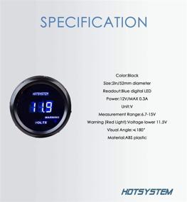 img 3 attached to 🚘 Upgrade Your Car's Monitoring System with HOTSYSTEM Electronic Voltmeter - Blue LED Digital Volt Gauge Meter, 2inches 52mm