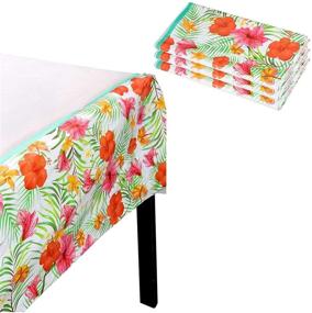 img 4 attached to Blue Panda Luau Party Plastic Table Cover (54 x 108 inches, Pack of 3)