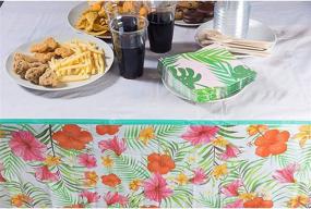 img 2 attached to Blue Panda Luau Party Plastic Table Cover (54 x 108 inches, Pack of 3)