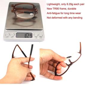 img 3 attached to 👓 Versatile TR90 Pocket Folding Reading Glasses with Clip Holder & Zipper Case - SOOLALA Compact Mini