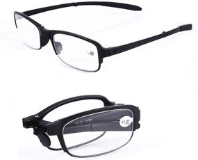 img 4 attached to 👓 Versatile TR90 Pocket Folding Reading Glasses with Clip Holder & Zipper Case - SOOLALA Compact Mini