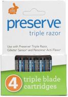 🪒 preserve pre-5091p2 triple razor replacement blade44; 4-pack - bundle of two packs logo