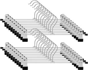 img 4 attached to 30 набор металлических вешалок для юбок с регулируемыми зажимами - антискользящие, ультратонкие и прочные плечики для брюк, экономия пространства