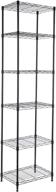🗄️ black metal 6-tier wire shelf display rack for laundry bathroom kitchen, adjustable height standing shelving unit 16.6” x 11.6” x 63” (6-tier-down) logo
