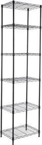 img 4 attached to 🗄️ Black Metal 6-Tier Wire Shelf Display Rack for Laundry Bathroom Kitchen, Adjustable Height Standing Shelving Unit 16.6” x 11.6” x 63” (6-Tier-Down)