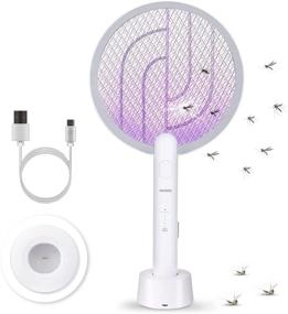 img 4 attached to 🪰 2-in-1 Flycatcher & Bug Zapper: ANSBBQ Mosquito Killer with 3000V Powerful Grid, Rechargeable Battery (1200mAh), 3-Layer Mesh Protection for Indoor & Outdoor Use