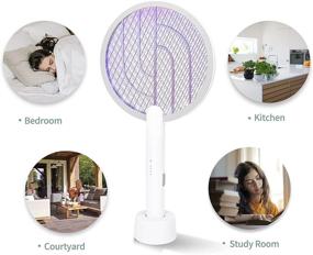 img 2 attached to 🪰 2-in-1 Flycatcher & Bug Zapper: ANSBBQ Mosquito Killer with 3000V Powerful Grid, Rechargeable Battery (1200mAh), 3-Layer Mesh Protection for Indoor & Outdoor Use