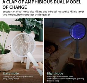 img 1 attached to 🪰 2-in-1 Flycatcher & Bug Zapper: ANSBBQ Mosquito Killer with 3000V Powerful Grid, Rechargeable Battery (1200mAh), 3-Layer Mesh Protection for Indoor & Outdoor Use