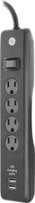 img 2 attached to 💡 GE 13478 Surge Protector: 4 Outlet, 3' Cord, 2 USB Ports, 450J, 1.0A, Black - Ultimate Power Protection!