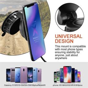 img 1 attached to 🔌 Cegar Magnetic Wireless Car Charger: 10W/7.5W Qi Fast Charging, Windshield Phone Holder for iPhone 12/11/XS/X/8, Samsung S20/10/9 Note10