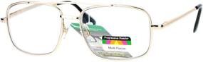 img 3 attached to 👓 SA106 Rectangle Metal Frame Progressive Reading Glasses with Multi-Focus