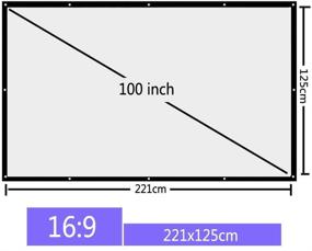 img 1 attached to 🎥 100 inch16:9 HD Portable Projector Screen Foldable Anti-Crease for Home Theater Outdoor Indoor Double Sided Projection Support - Missyou